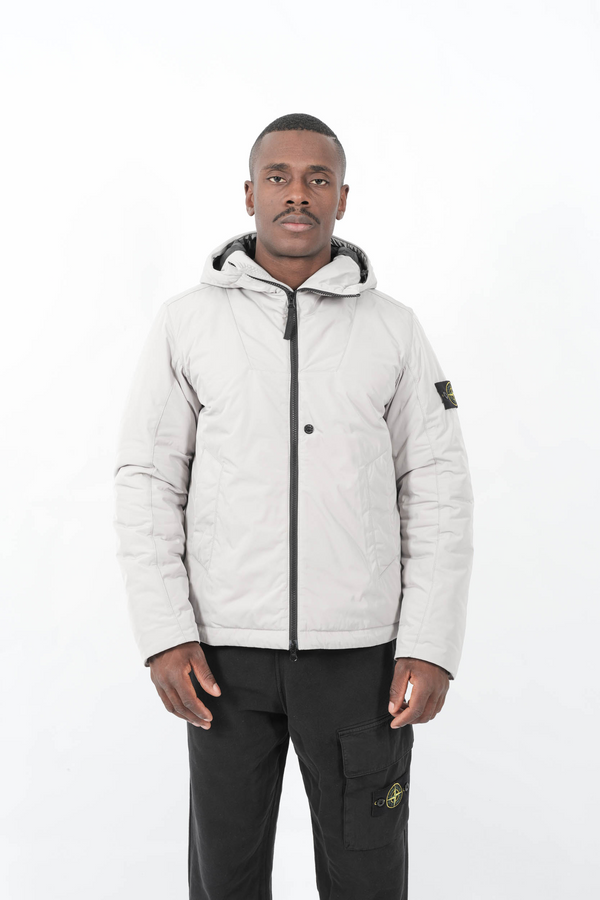 BLOUSON A CAPUCHE STONE ISALND BLANC