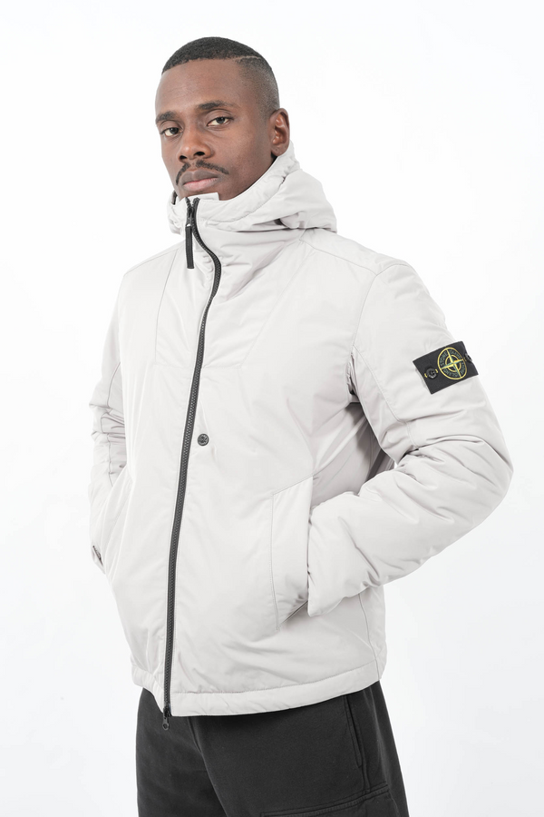 BLOUSON A CAPUCHE STONE ISALND BLANC
