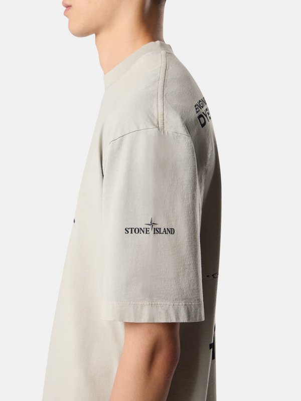 T-shirt Stone Island en Jersey de Coton Bio Peigné
