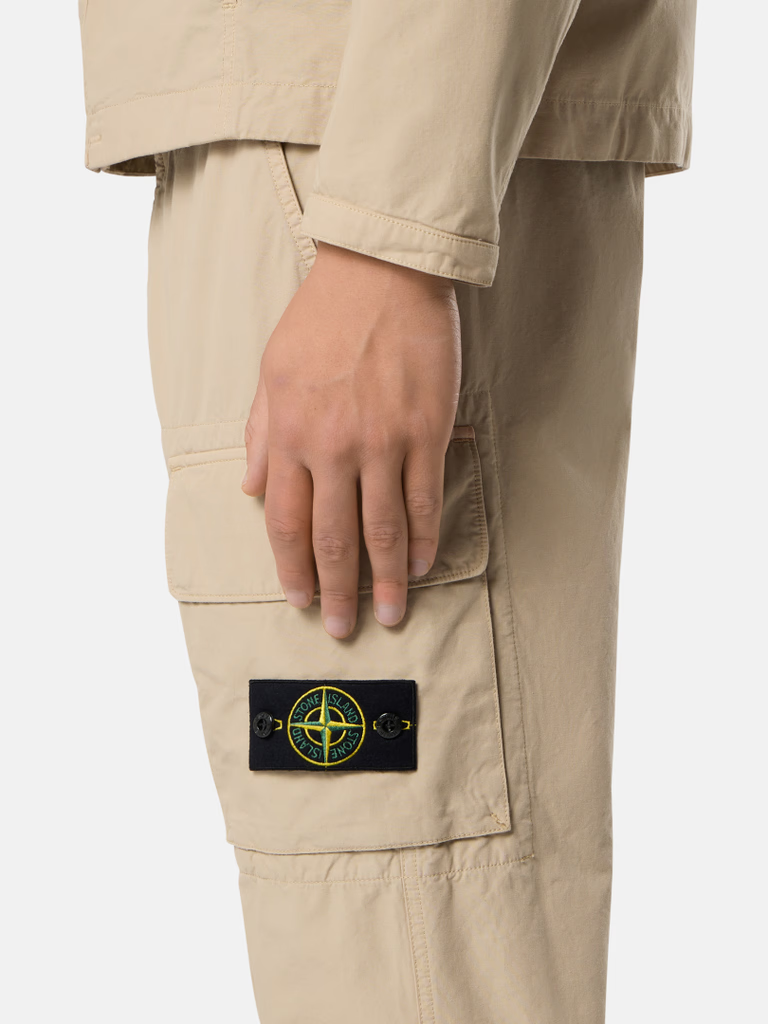 Pantalon Cargo Stone Island en Coton Canvas