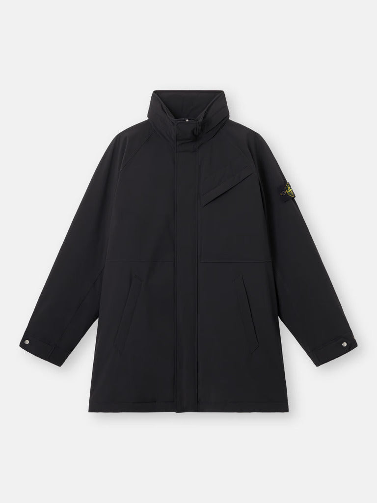 Manteau long Stone Island Soft Shell-R E.Dye® – Noir