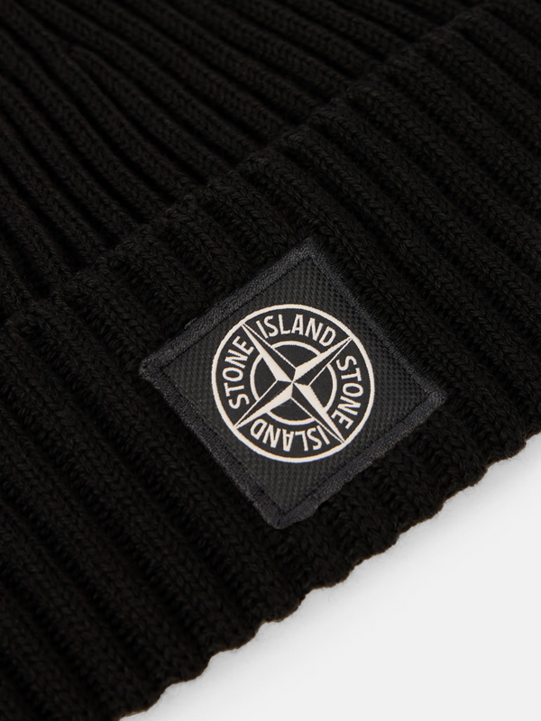 Bonnet Stone Island en Laine RWS Noir