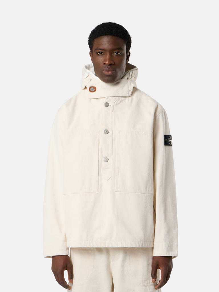 Anorak Stone Island en Gabardine de Coton