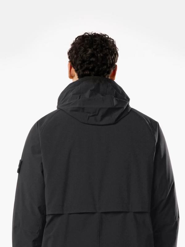 Manteau long Stone Island Soft Shell-R E.Dye® – Noir